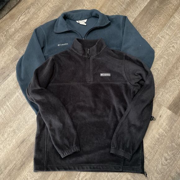 Lot Of 3 Columbia Pullover Sweaters Men’s Large Fleece Black & Blue, Zip Up - Picture 7 of 15